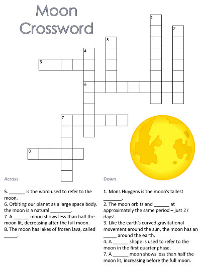 moon crossword puzzle
