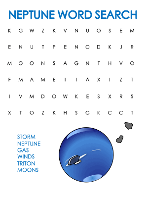 outer space themed word searches - Neptune