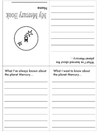 outer space themed booklet - Mercury