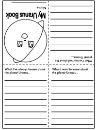 outer space themed booklets - Uranus