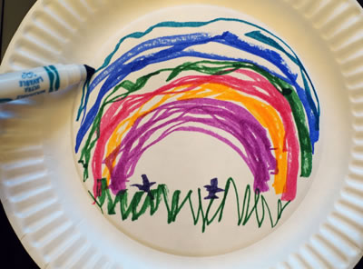 rain painting paper plate artwork