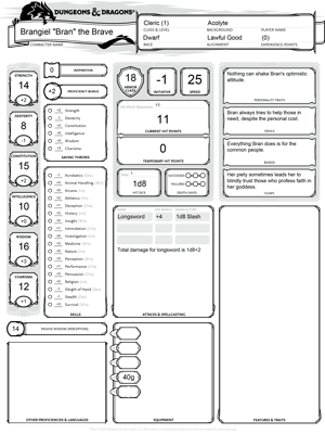 dnd character sheets