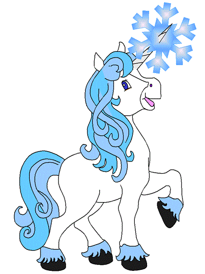 winter unicorn coloring page