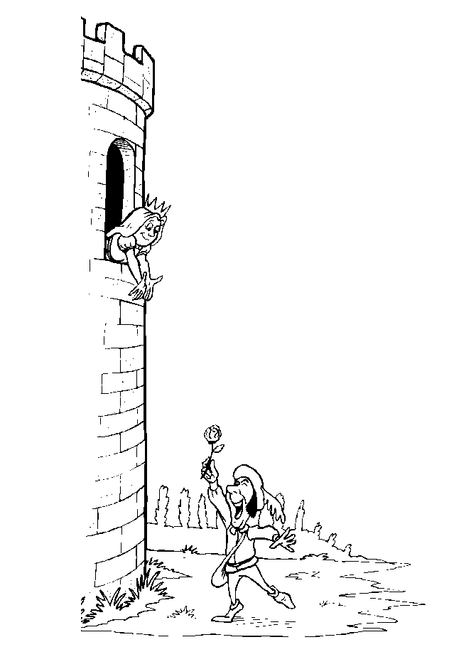 Rapunzel says help coloring page