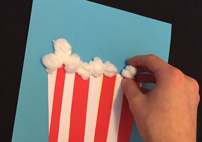 Cotton Ball Popcorn Craft