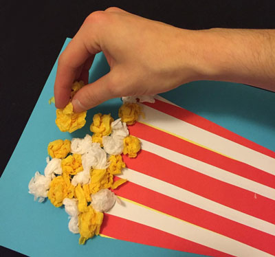 Tissue Paper Popcorn Craft