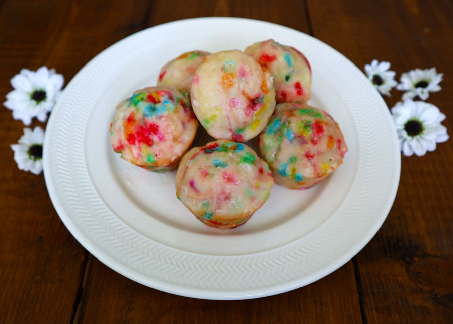 glazed funfetti muffin bites recipe