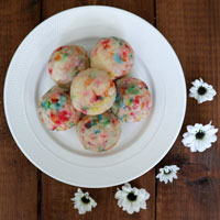 Glazed Funfetti Muffin Bites
