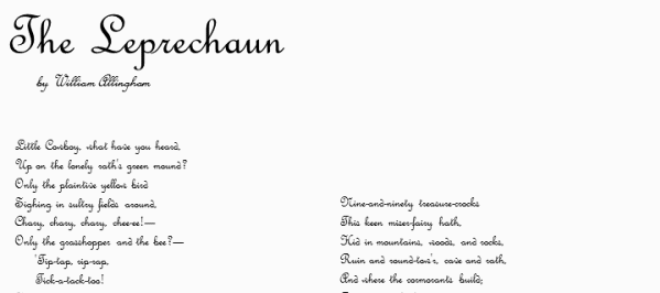 printable poetry template in Script font