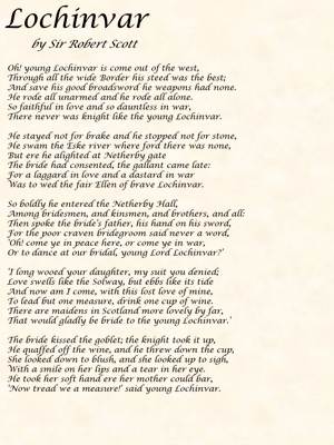 POEM: Lochinvar by Sir Walter Scott