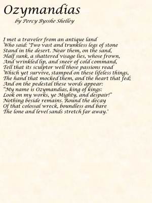 POEM: Ozymandias by Percy Bysshe Shelley