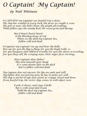 POEM: O Captain!  My Captain!  by Walt Whitman