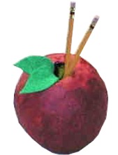 Paper Mache Apple Pencil Holder
