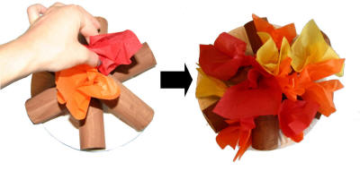 TP Roll Campfire Craft Step Two