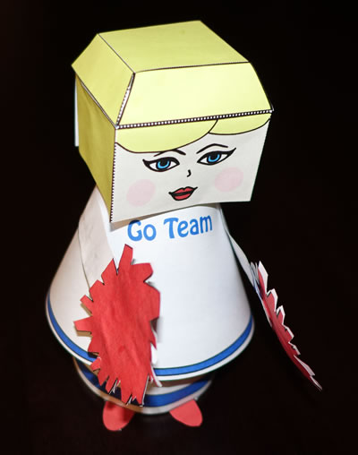 Cheerleader three dimensional craft