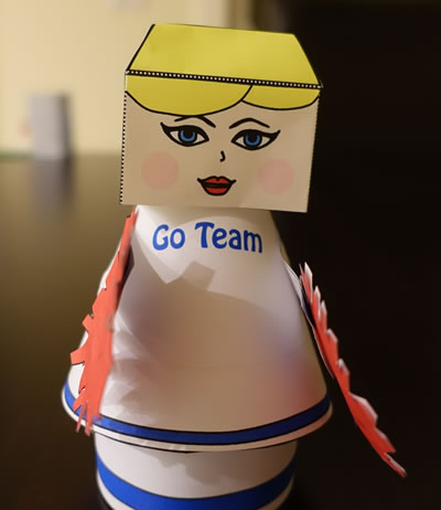 three dimensional cheerleader craft
