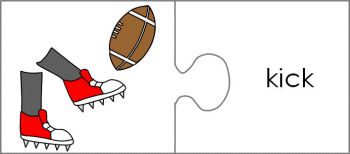 Superbowl word matching worksheets