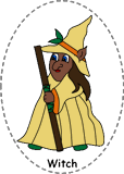 marie and the orange fish felt board characters