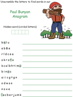 Paul Bunyan anagram puzzles
