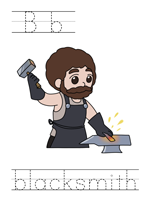 Printable print practice worksheet - Bb blacksmith
