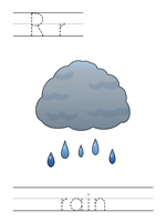 Printable print practice worksheet - Rr rain