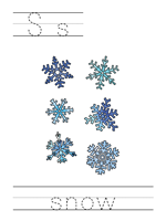 Printable print practice worksheet - Ss snow