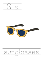 Printable print practice worksheet - Ss sunglasses