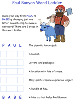 Paul Bunyan word ladder puzzles