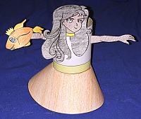 Marie and the Orange Fish and Skirt TP Roll Craft