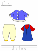 Printable print practice worksheet - Cc clothes