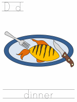 learn to print worksheets - Dd dinner