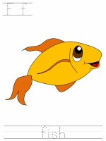 Printable print practice worksheet - Ff fish