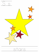 Printable print practice worksheet - Ss stars