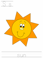 Printable print practice worksheet - Ss sun