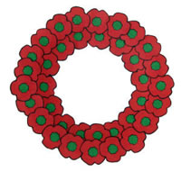 Red poppy wreath craft