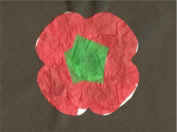 tissue paper stained glass poppy craft