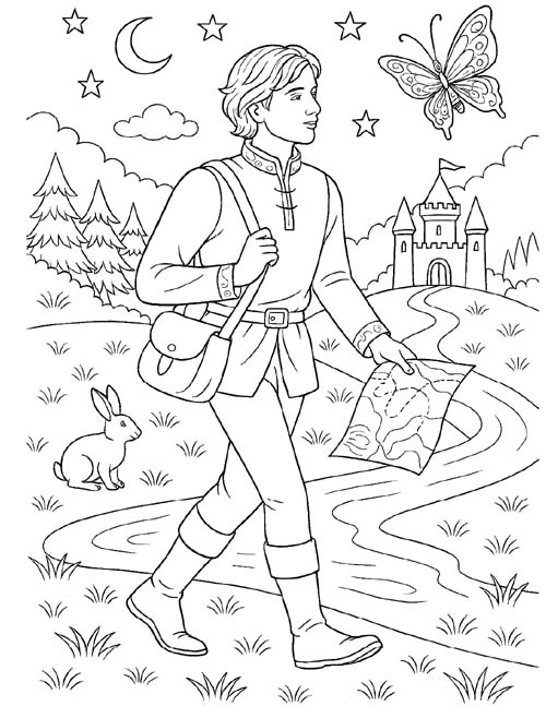 coloring page of the prince