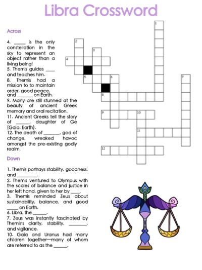 Libra Crossword Puzzle