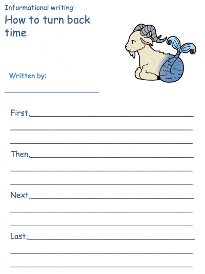 Printable Informational Writing Activities - Capricorn Theme