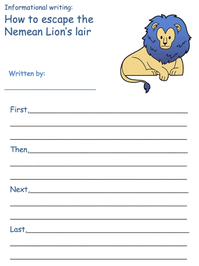 Printable Informational Writing Activities - Leo Theme