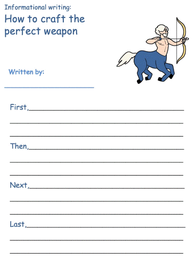 Printable Informational Writing Activities - Sagittarius Theme