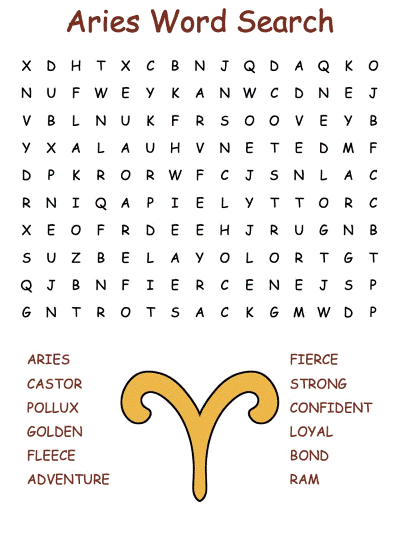 Aries Word Search