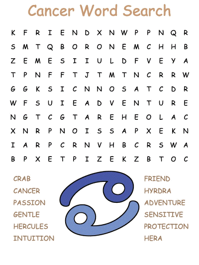 Cancer Word Search