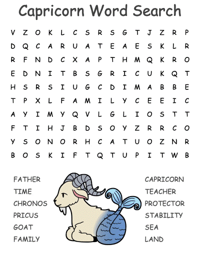 Capricorn Word Search