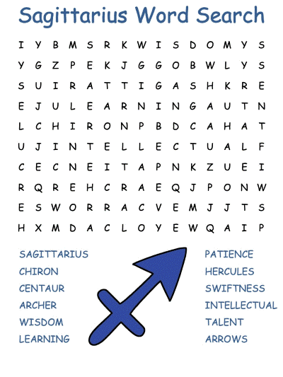 Sagittarius Word Search