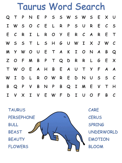 Taurus Word Search