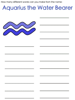 astrology themed worksheets