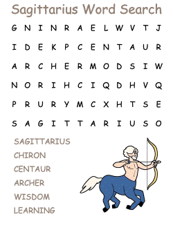 Sagittarius Word Searches