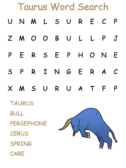 Taurus Word Searches