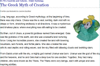 The Greek creation myth